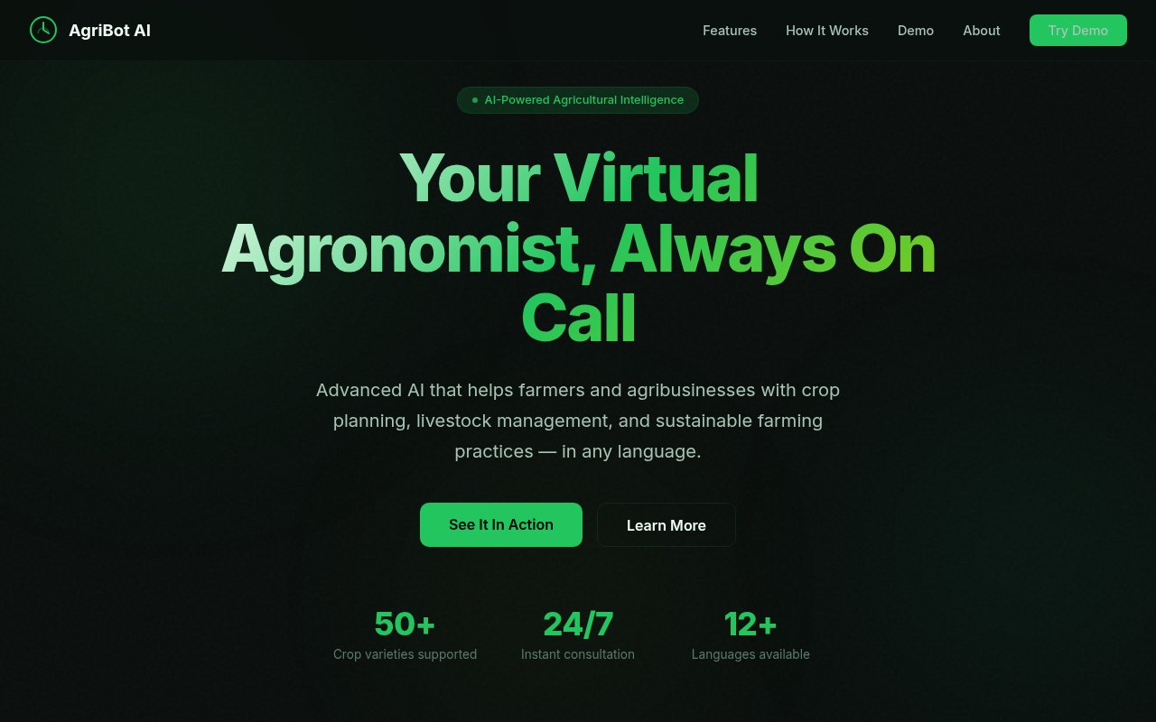 AgriBot AI agricultural consultant website
