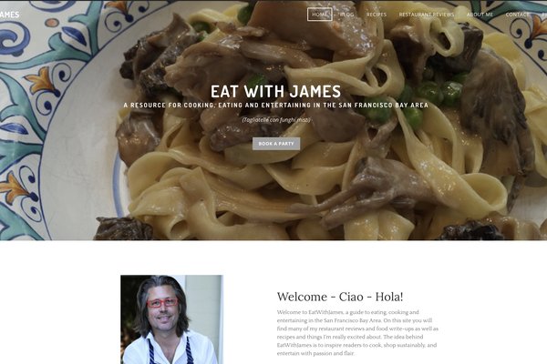 CookWithJames website before upgrade — dated and dull